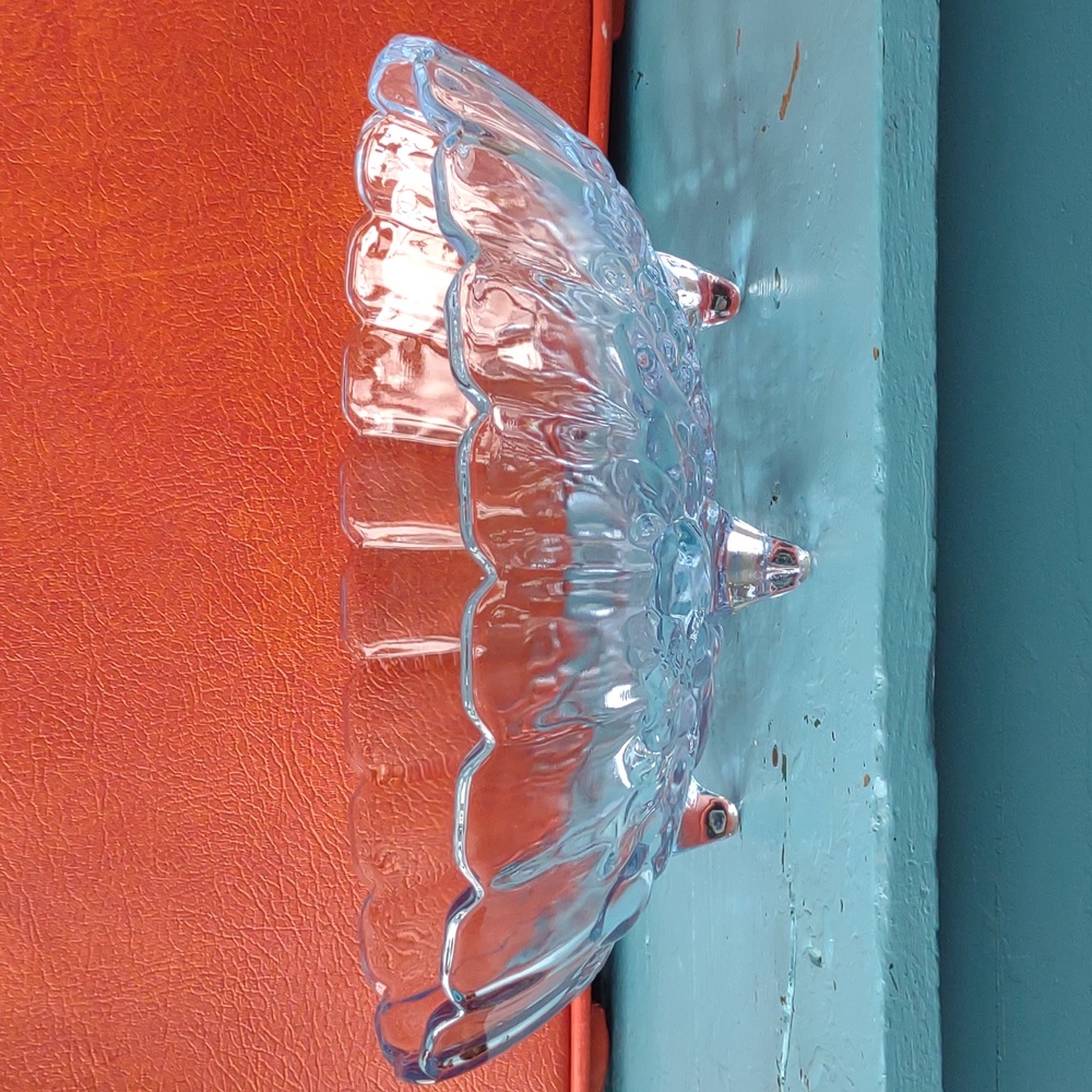 Indiana Glass Ice Blue 12” Harvest Fruit Footed Serving Bowl Dish